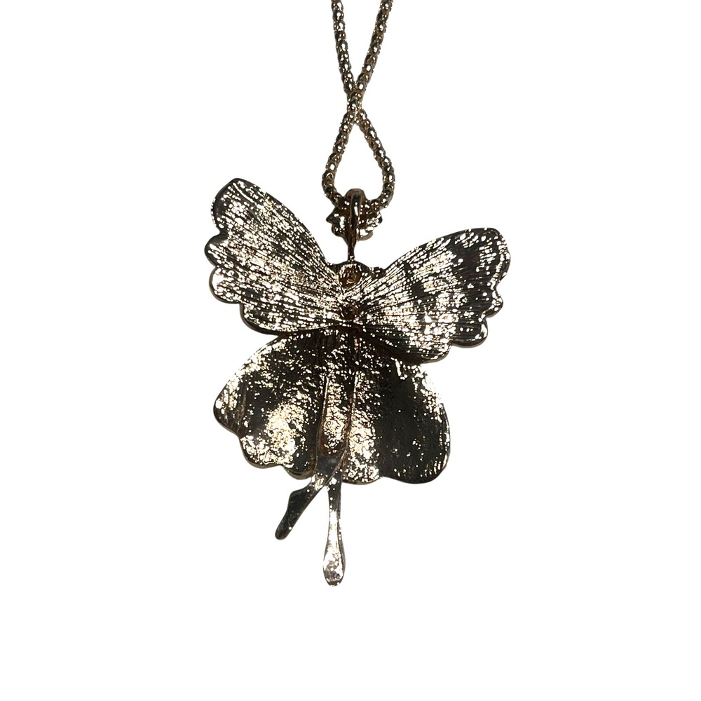 Betsey Johnson Large Fairy Ballerina Gold Tone‎ Statement 13" Necklace-NEW - Picture 4 of 5